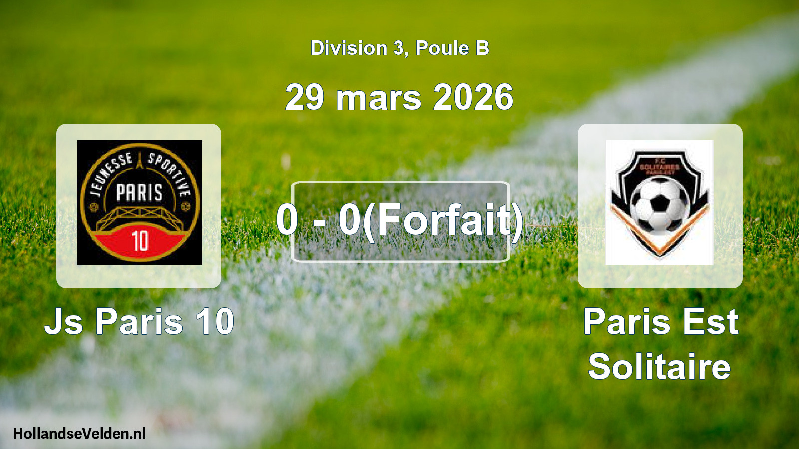 Total number of matches played: Js Paris 10 - Paris Est Solitaire 0 - 0(Forfait) (29 March 2026)