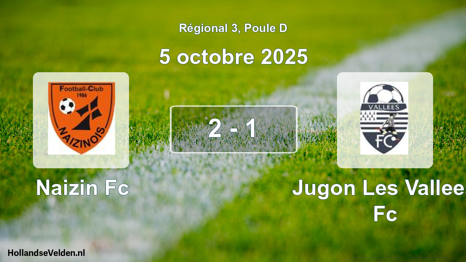 Gespeelde wedstrijd: Naizin Fc - Jugon Les Vallees Fc 2 - 1 (5 octobre 2025)
