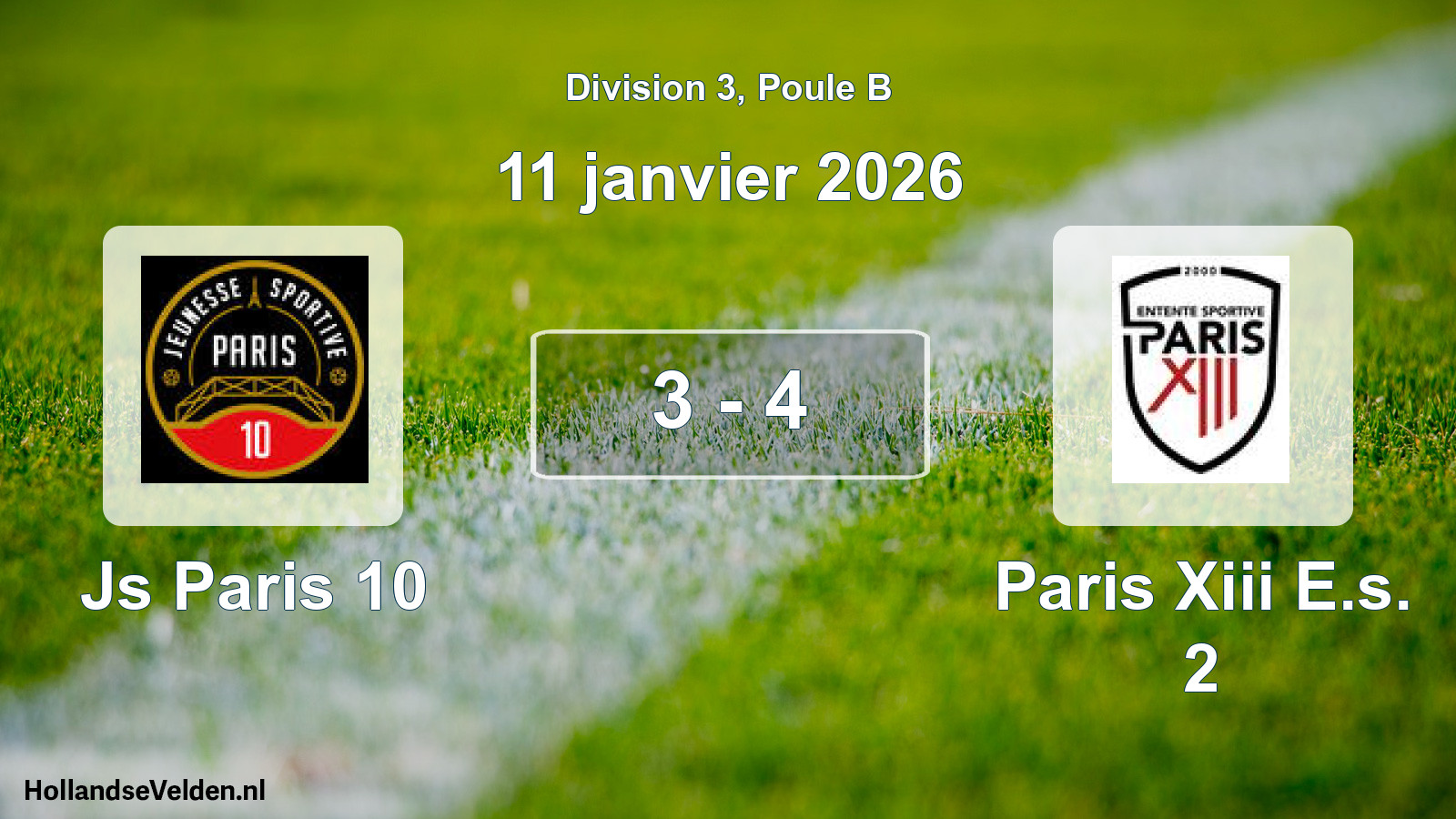 Total number of matches played: Js Paris 10 - Paris Xiii E.s. 2 3 - 4 (11 January 2026)