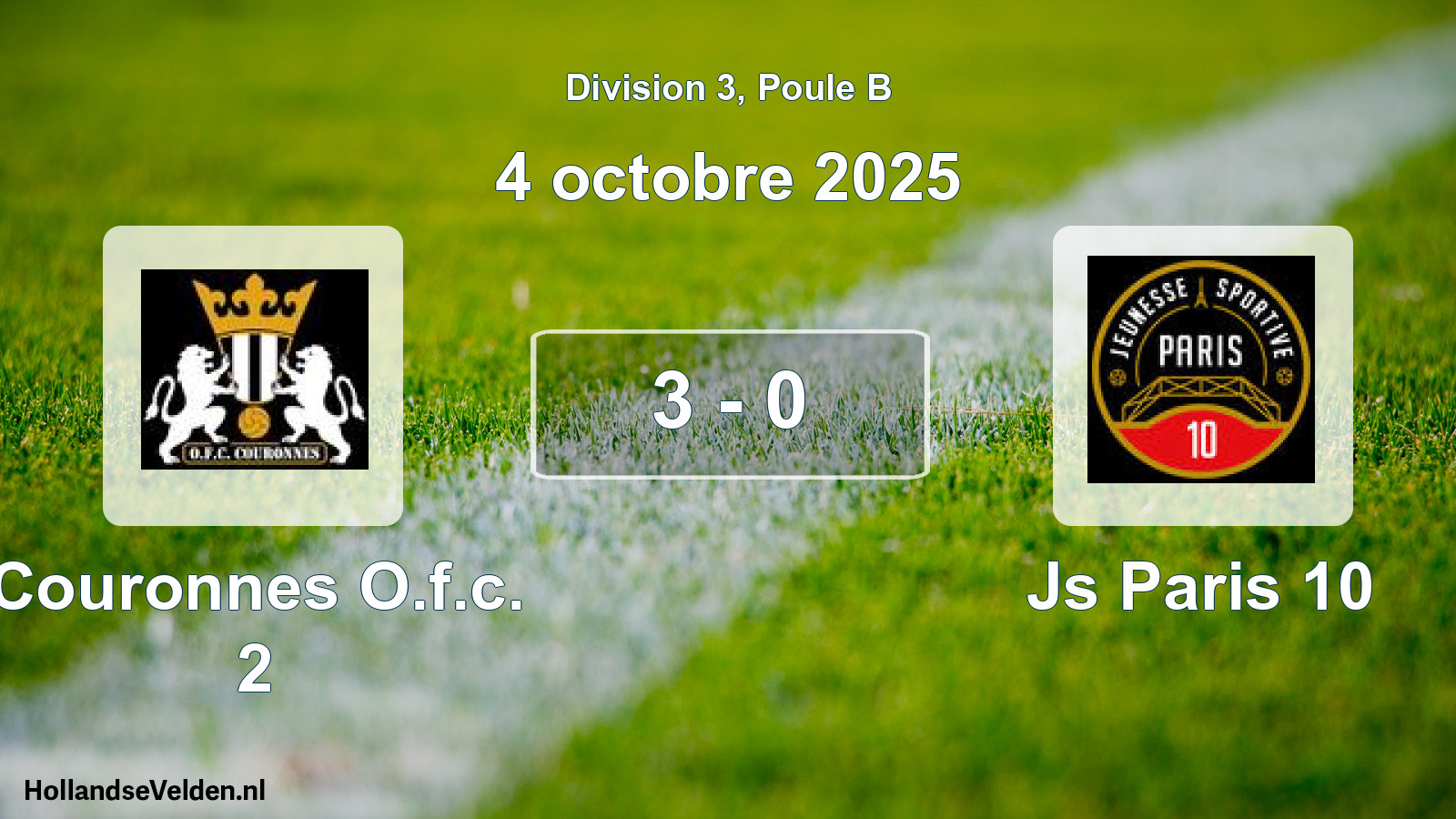 Total number of matches played: Couronnes O.f.c. 2 - Js Paris 10 3 - 0 (4 October 2025)