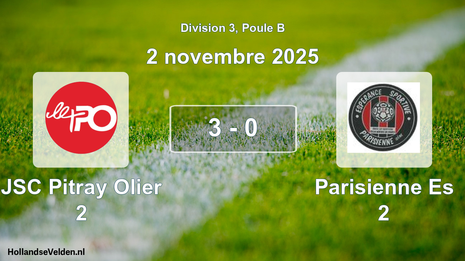 Total number of matches played: JSC Pitray Olier 2 - Parisienne Es 2 3 - 0 (2 November 2025)