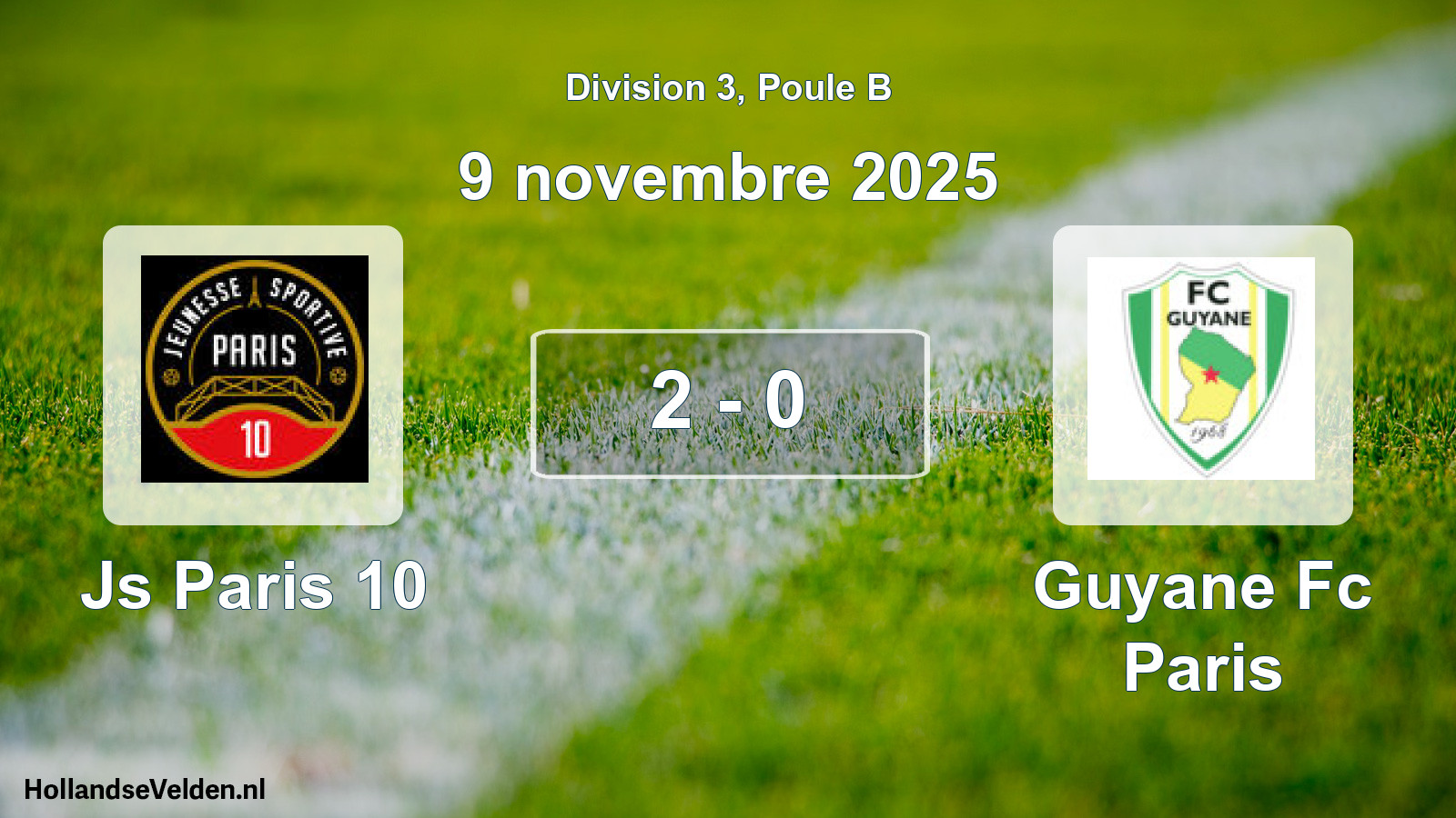 Total number of matches played: Js Paris 10 - Guyane Fc Paris 2 - 0 (9 November 2025)
