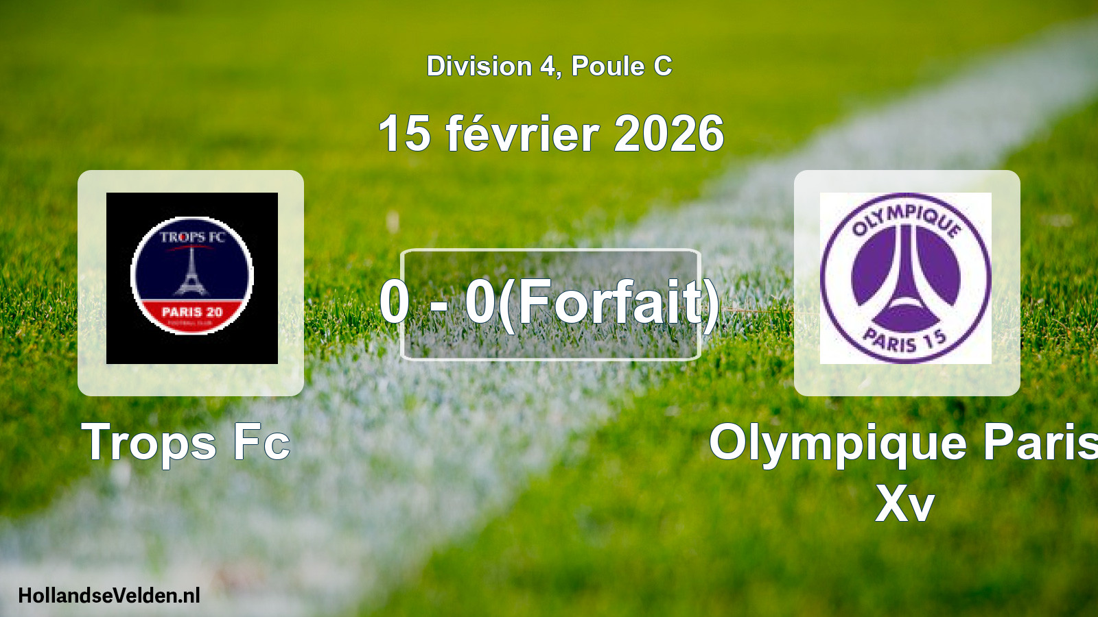Total number of matches played: Trops Fc - Olympique Paris Xv 0 - 0(Forfait) (15 February 2026)