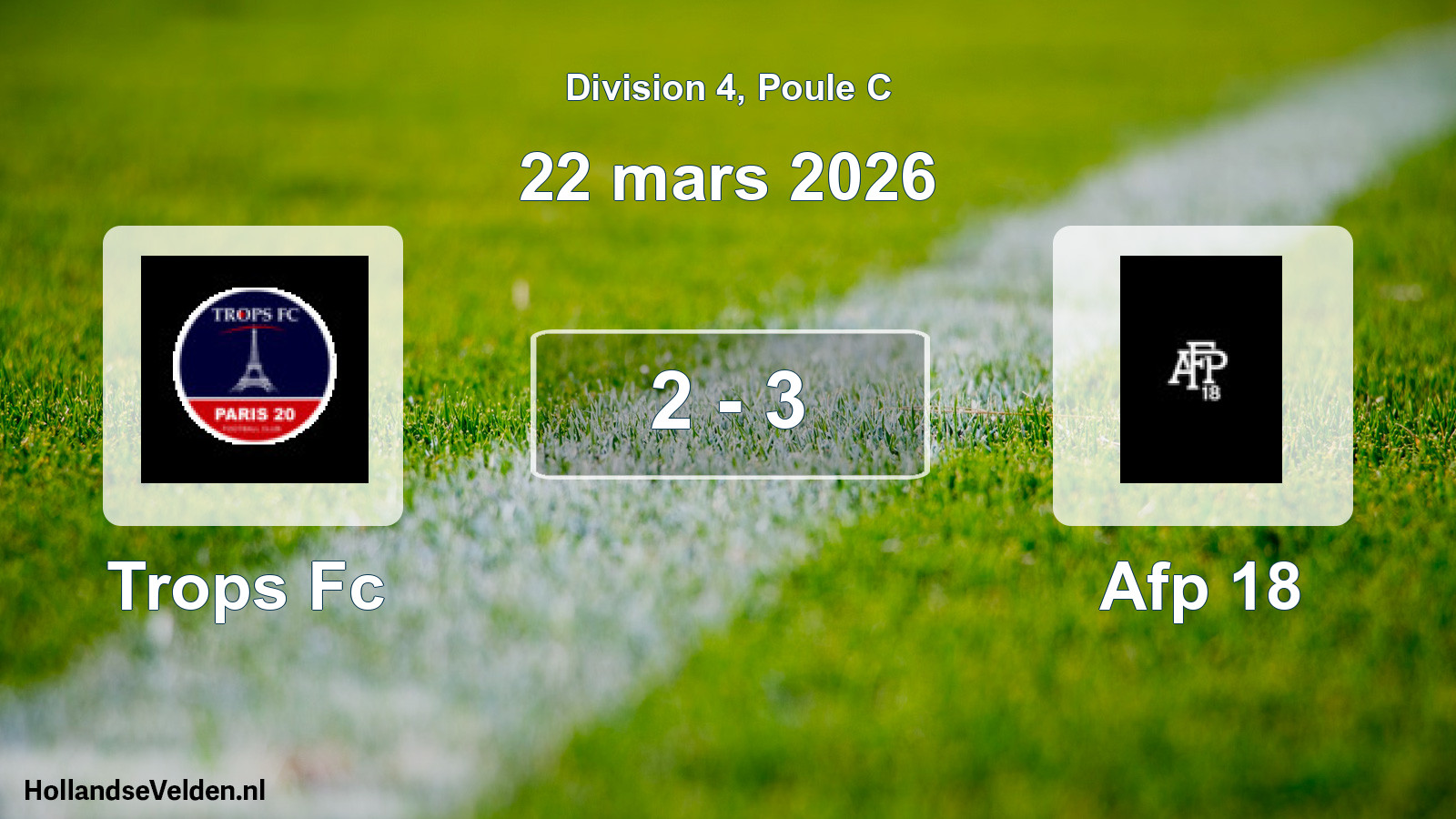 Total number of matches played: Trops Fc - Afp 18 2 - 3 (22 March 2026)