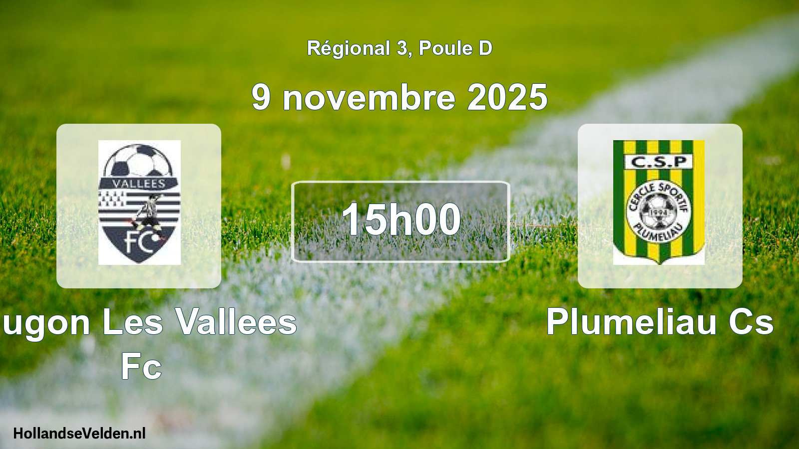 Geplande wedstrijd: Jugon Les Vallees Fc - Plumeliau Cs (9 novembre 2025)