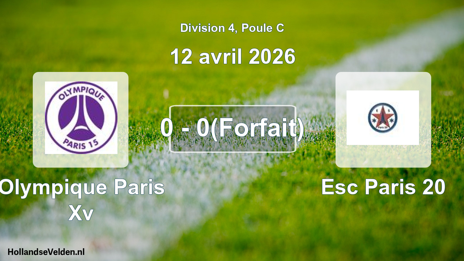 Total number of matches played: Olympique Paris Xv - Esc Paris 20 0 - 0(Forfait) (12 April 2026)