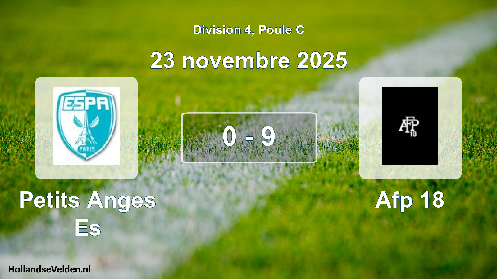 Total number of matches played: Petits Anges Es - Afp 18 0 - 9 (23 November 2025)