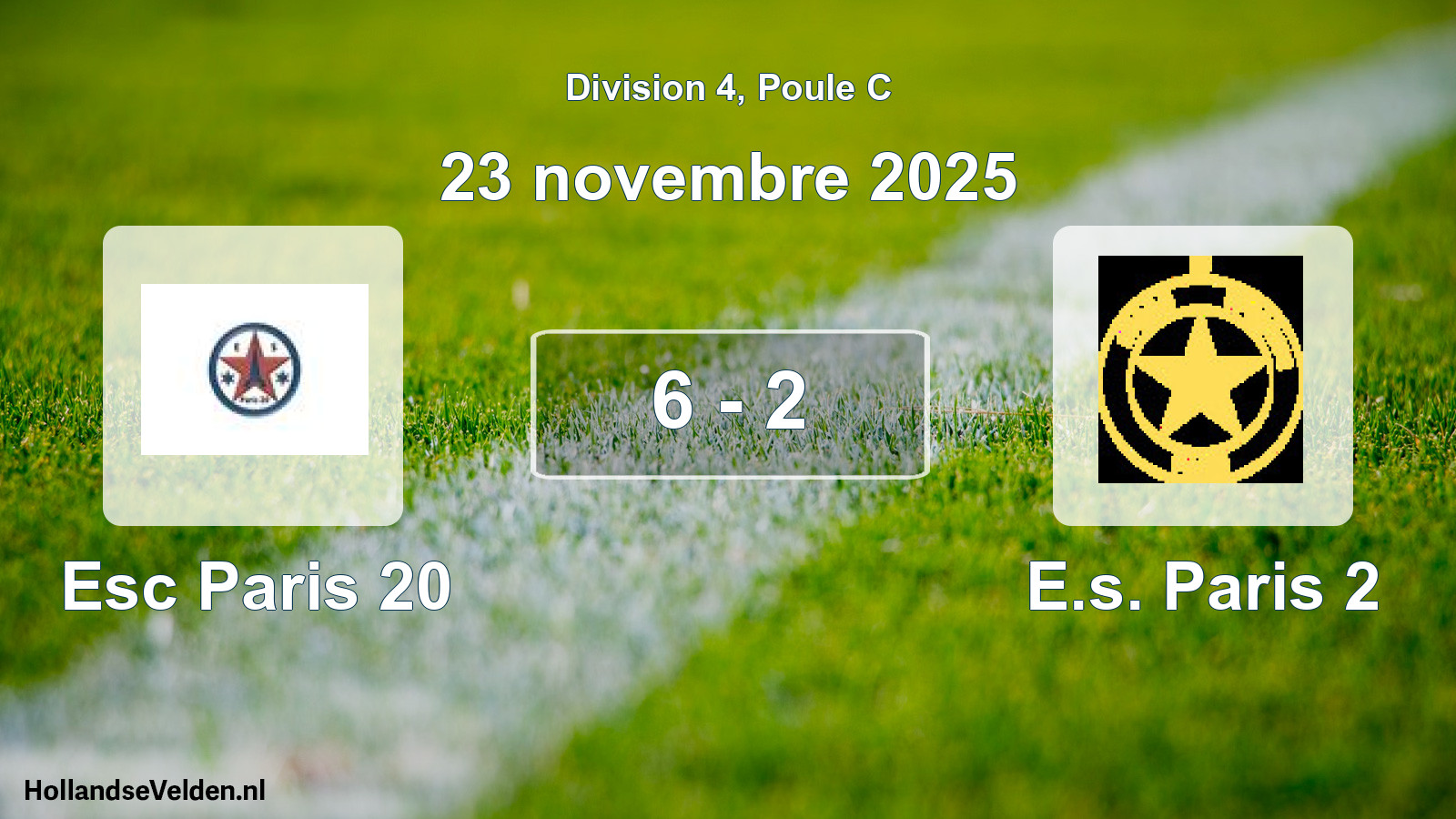 Total number of matches played: Esc Paris 20 - E.s. Paris 2 6 - 2 (23 November 2025)