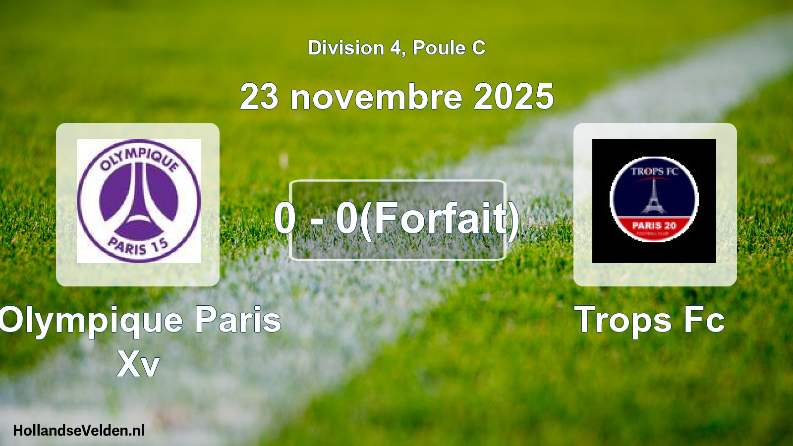 Total number of matches played: Olympique Paris Xv - Trops Fc 0 - 0(Forfait) (23 November 2025)