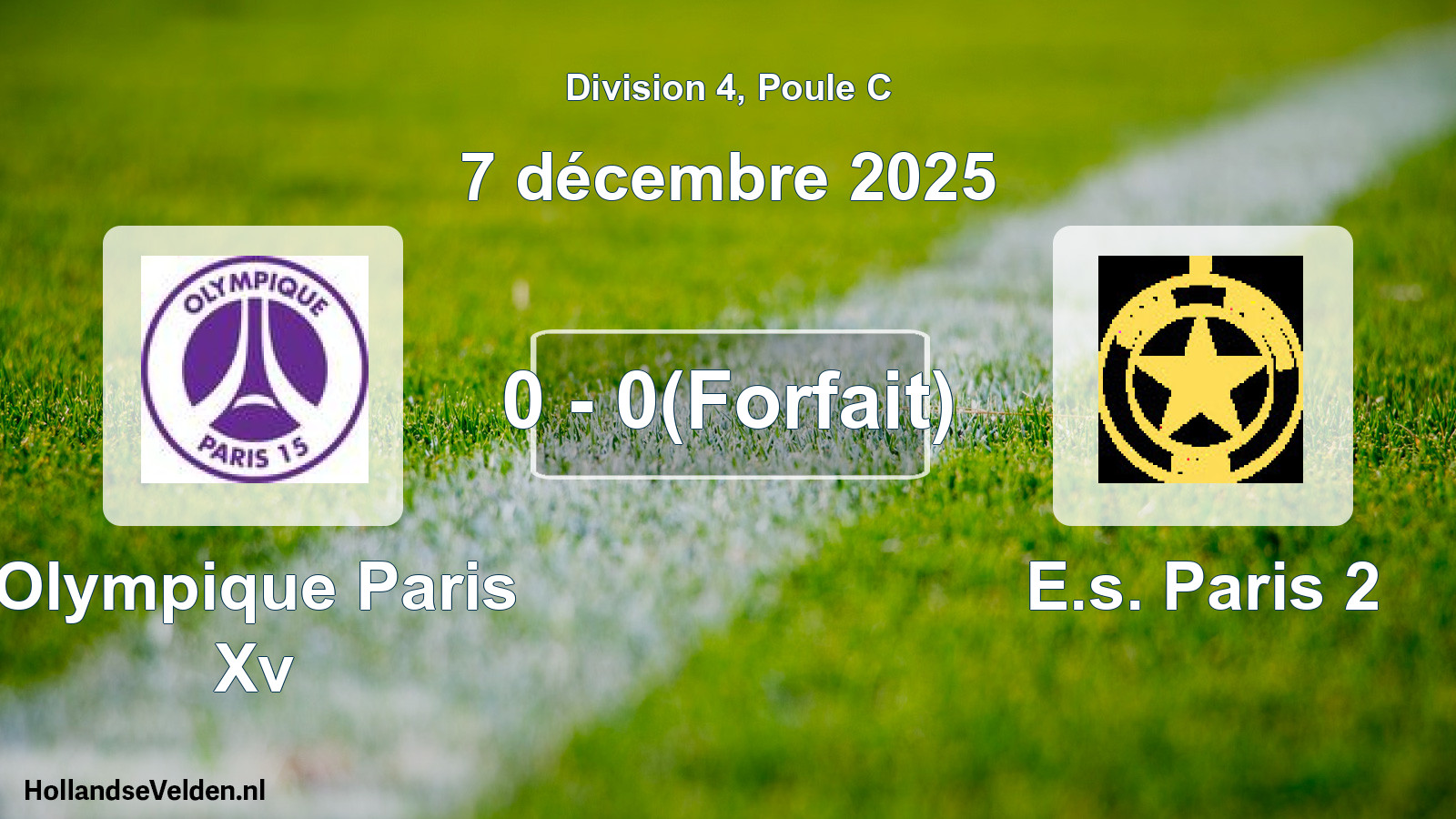 Total number of matches played: Olympique Paris Xv - E.s. Paris 2 0 - 0(Forfait) (7 December 2025)