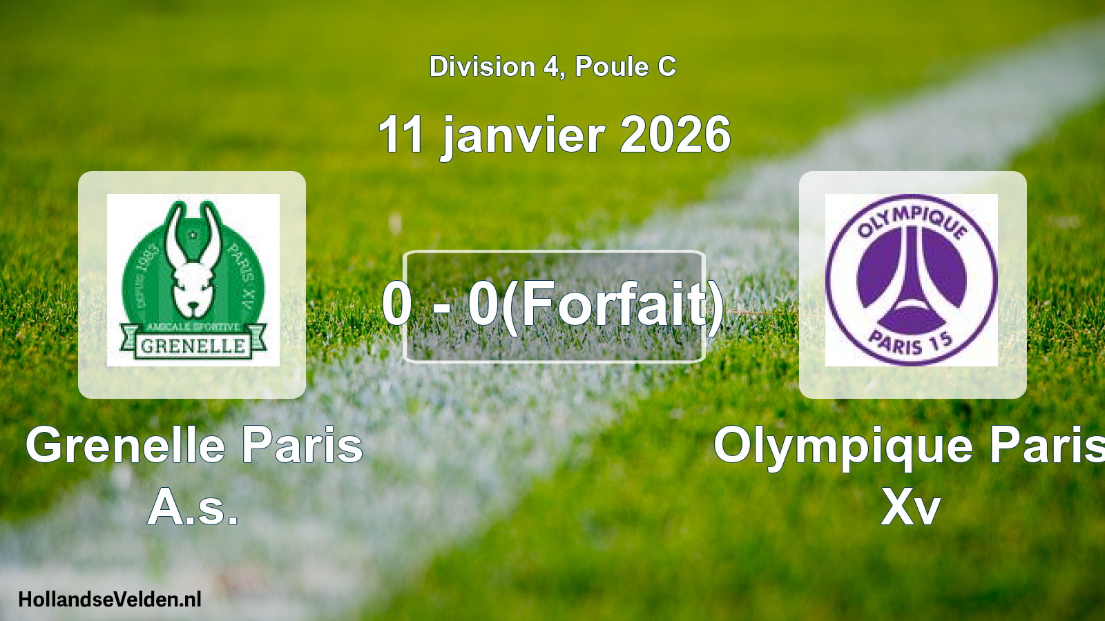 Total number of matches played: Grenelle Paris A.s. - Olympique Paris Xv 0 - 0(Forfait) (11 January 2026)