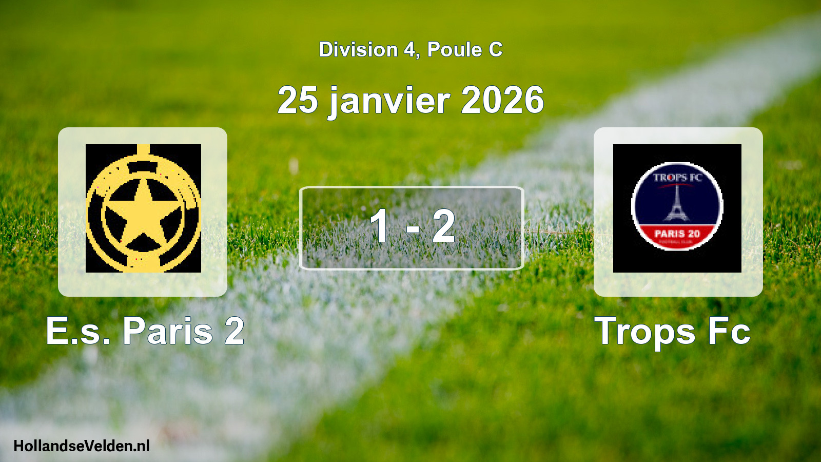 Total number of matches played: E.s. Paris 2 - Trops Fc 1 - 2 (25 January 2026)