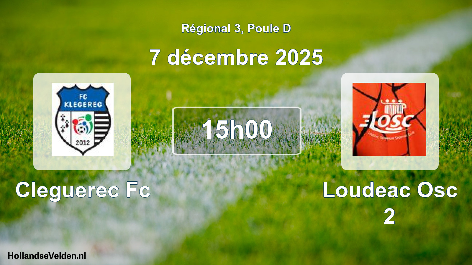 Geplande wedstrijd: Cleguerec Fc - Loudeac Osc 2 (7 décembre 2025)