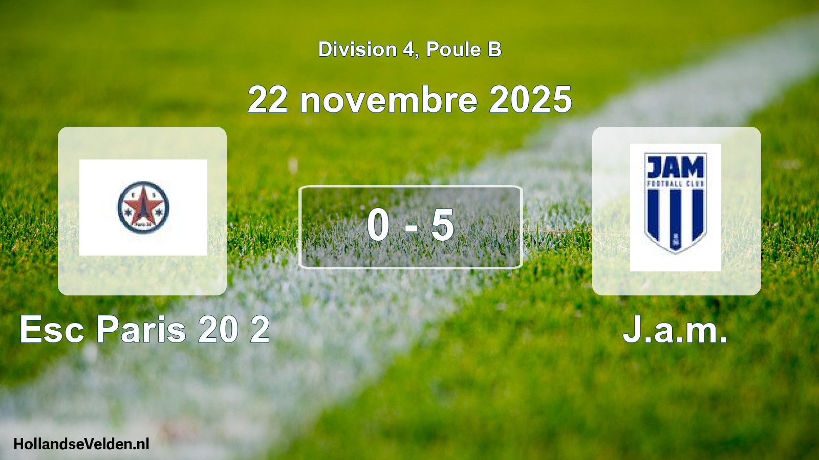 Total number of matches played: Esc Paris 20 2 - J.a.m. 0 - 5 (22 November 2025)