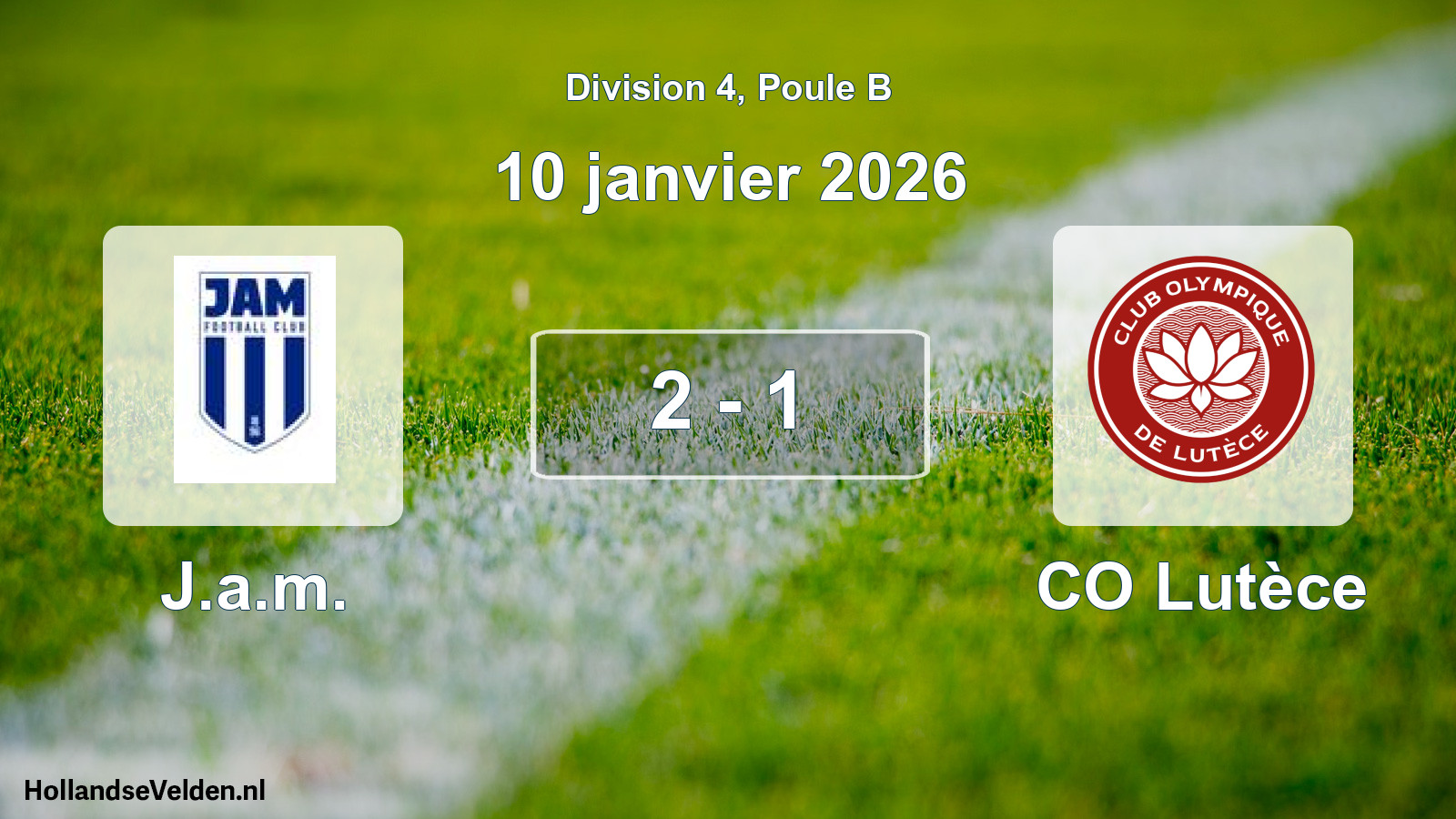 Total number of matches played: J.a.m. - CO Lutèce 2 - 1 (10 January 2026)