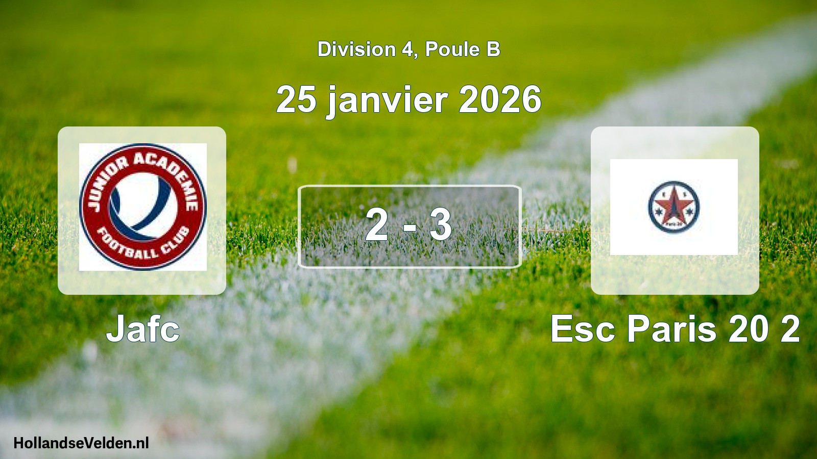 Total number of matches played: Jafc - Esc Paris 20 2 2 - 3 (25 January 2026)