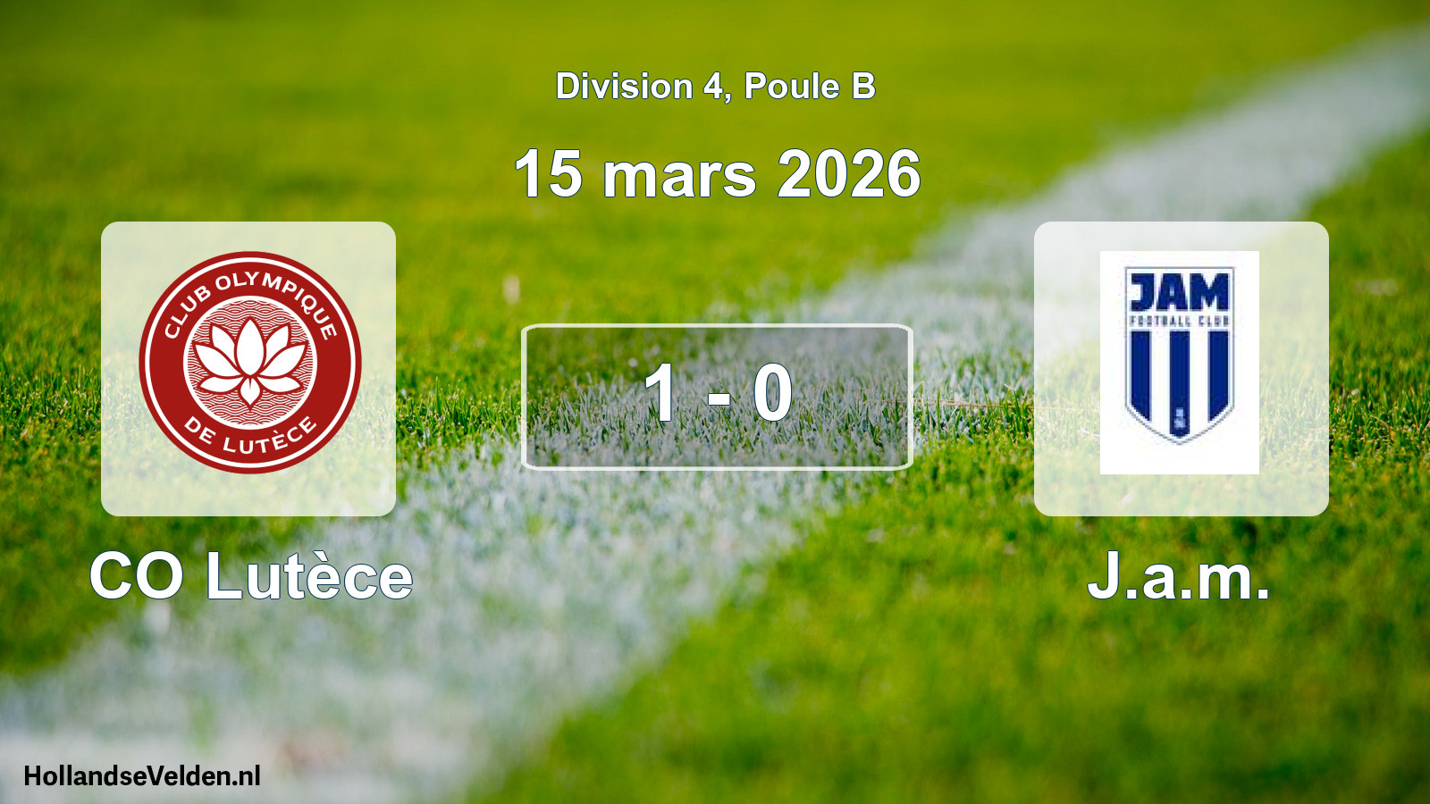 Total number of matches played: CO Lutèce - J.a.m. 1 - 0 (15 March 2026)