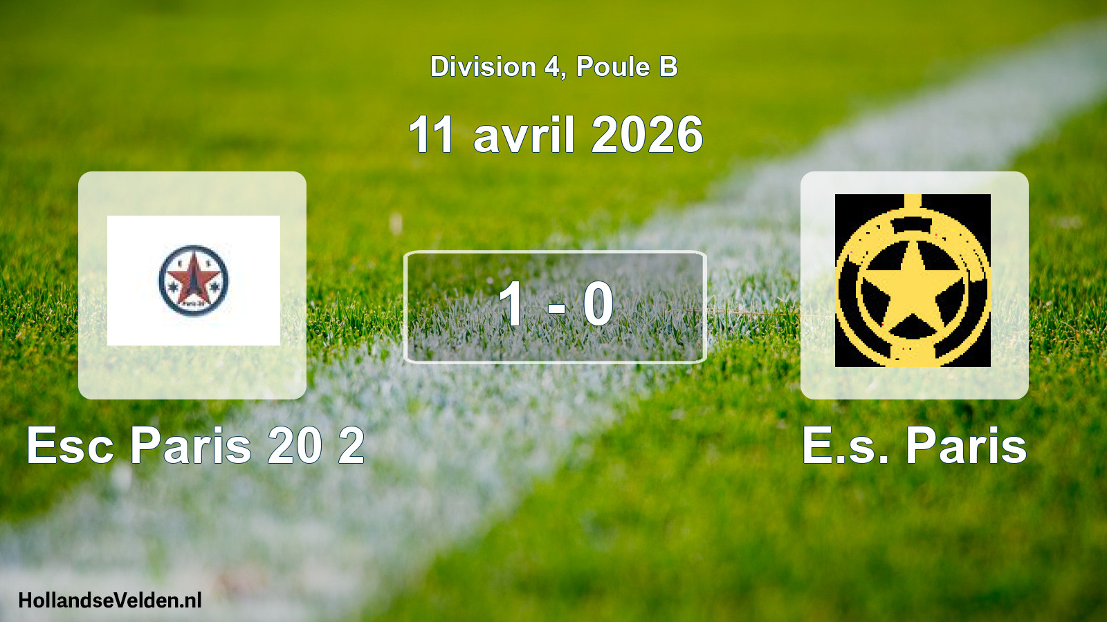 Total number of matches played: Esc Paris 20 2 - E.s. Paris 1 - 0 (11 April 2026)
