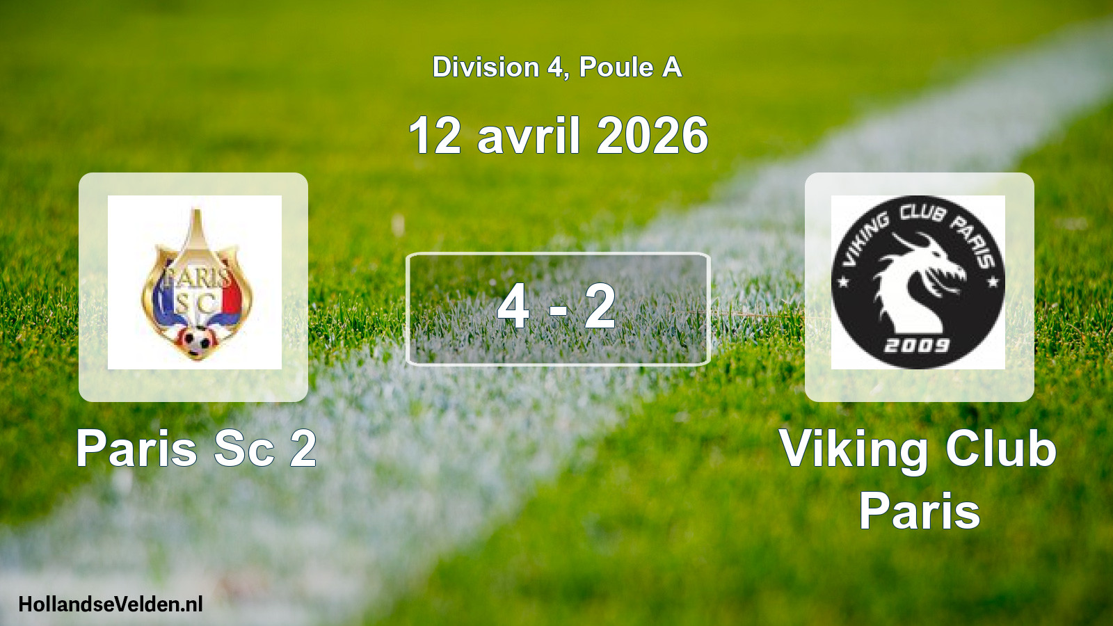 Total number of matches played: Paris Sc 2 - Viking Club Paris 4 - 2 (12 April 2026)