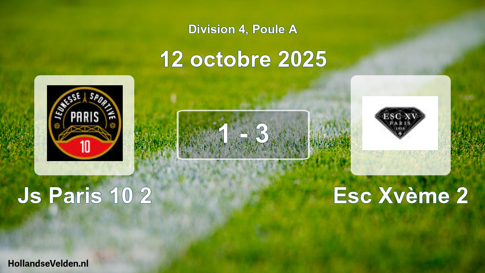 Total number of matches played: Js Paris 10 2 - Esc Xvème 2 1 - 3 (12 October 2025)
