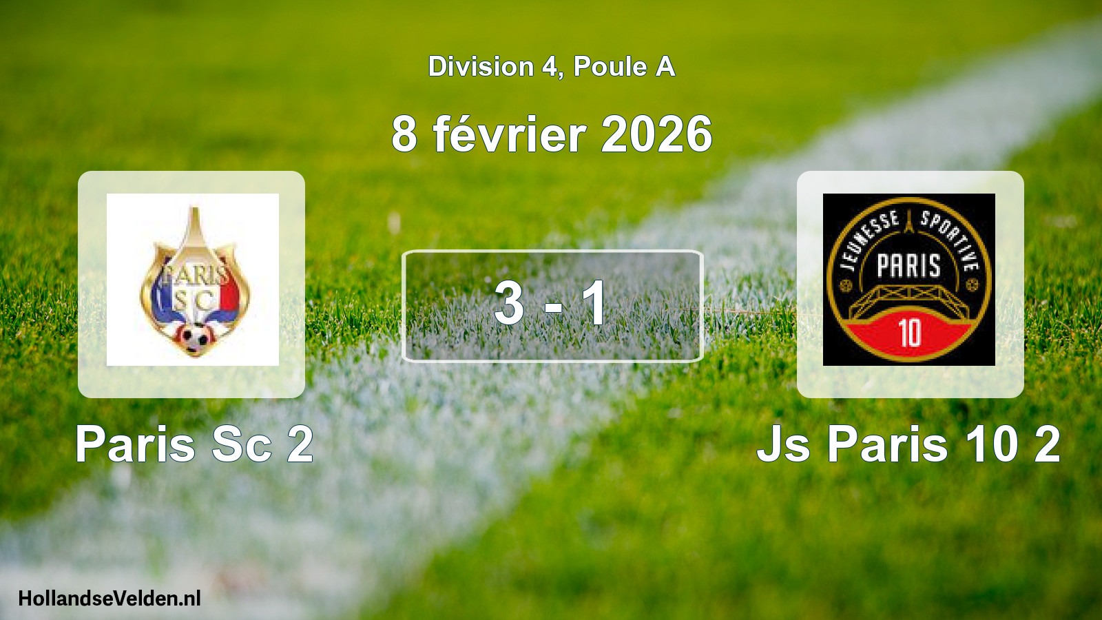Total number of matches played: Paris Sc 2 - Js Paris 10 2 3 - 1 (8 February 2026)