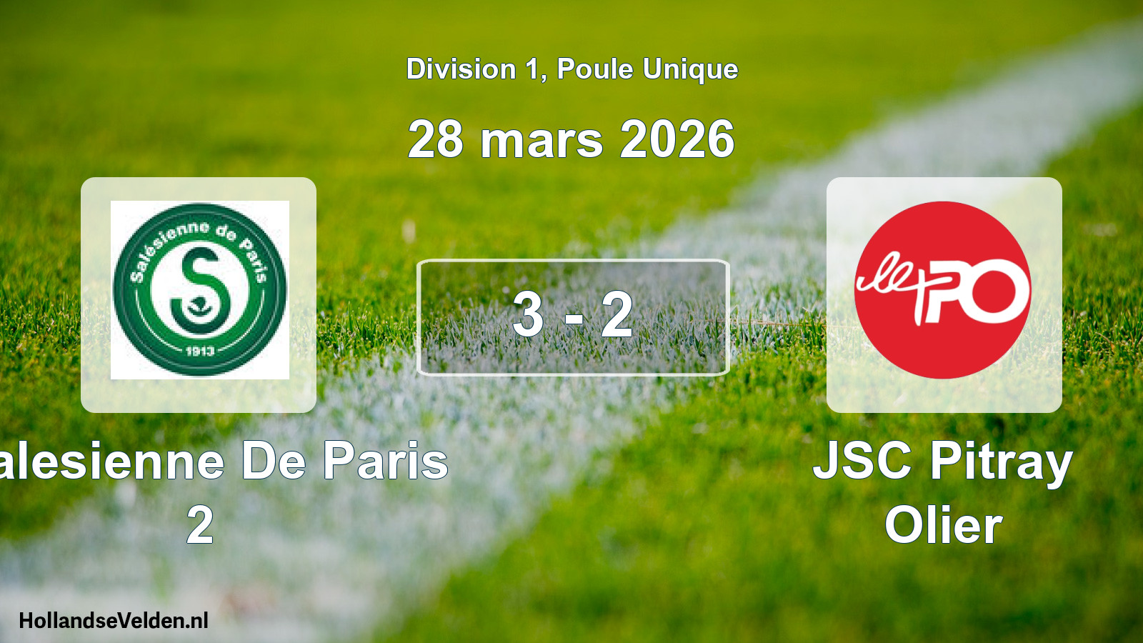 Total number of matches played: Salesienne De Paris 2 - JSC Pitray Olier 3 - 2 (28 March 2026)