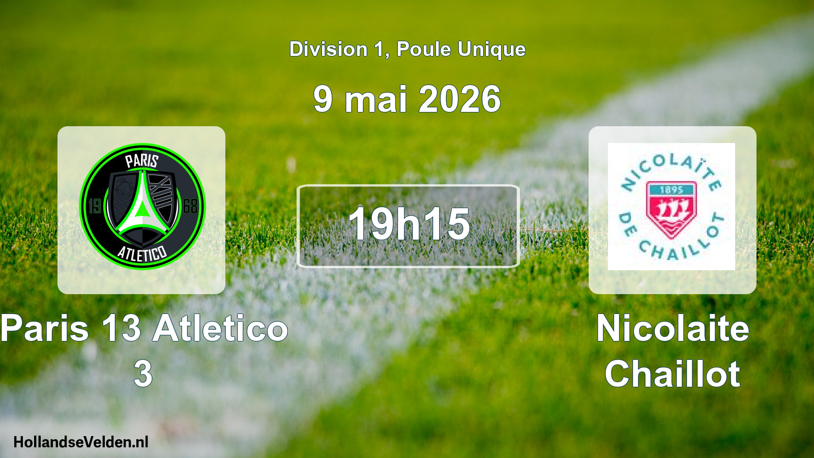 Scheduled Match: Paris 13 Atletico 3 - Nicolaite Chaillot (9 May 2026)