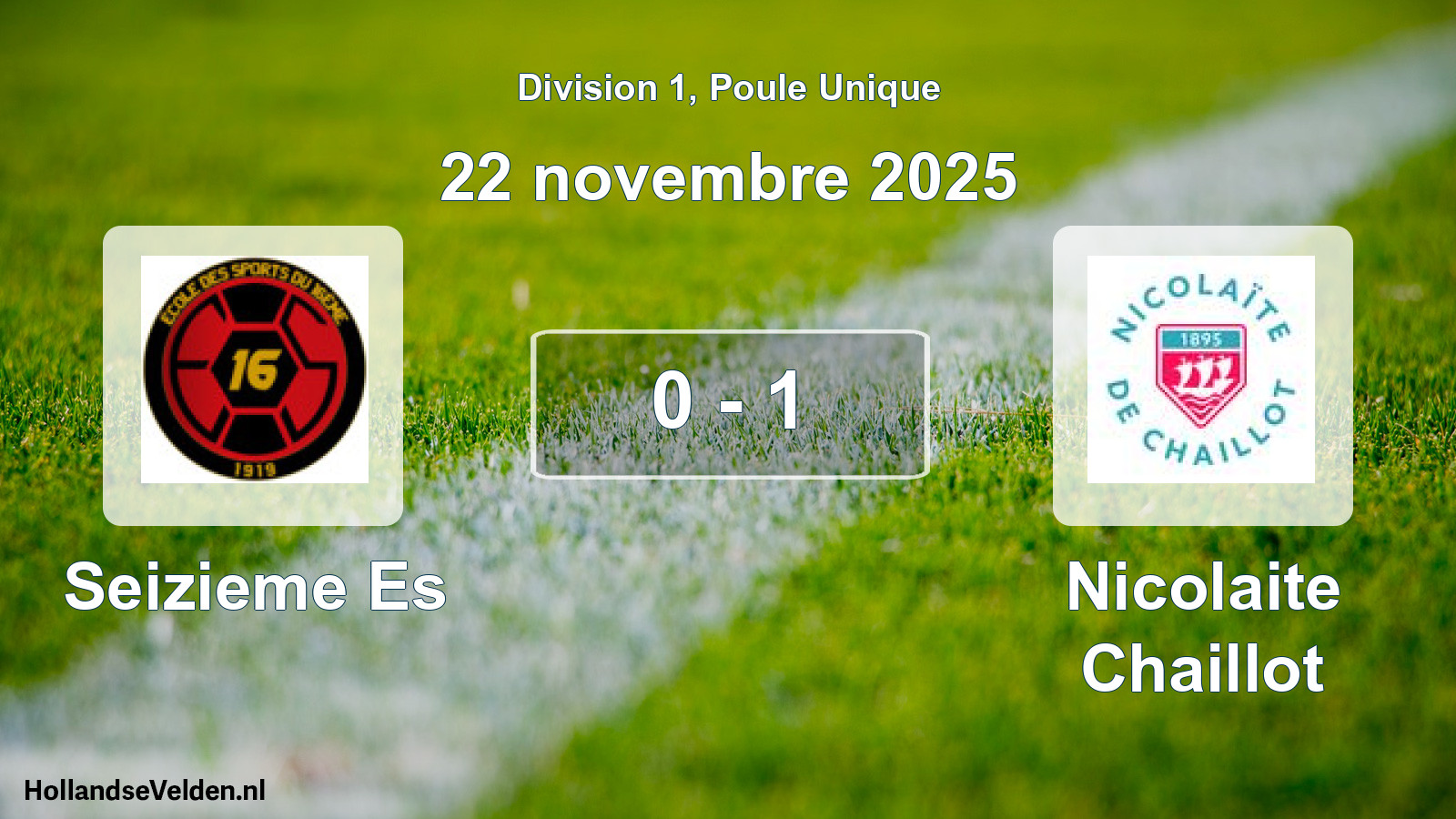 Total number of matches played: Seizieme Es - Nicolaite Chaillot 0 - 1 (22 November 2025)