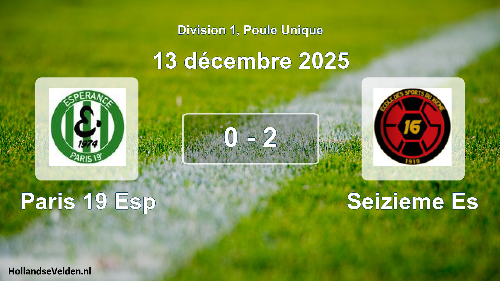Total number of matches played: Paris 19 Esp - Seizieme Es 0 - 2 (13 December 2025)