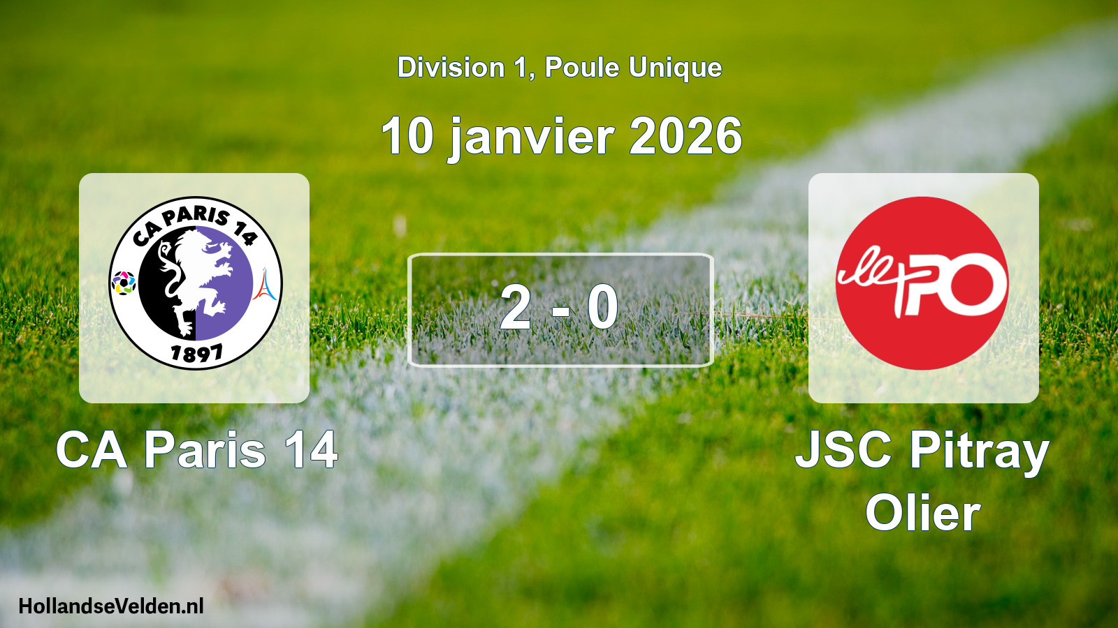 Total number of matches played: CA Paris 14 - JSC Pitray Olier 2 - 0 (10 January 2026)