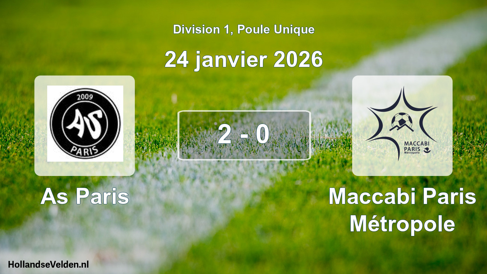 Total number of matches played: As Paris - Maccabi Paris Métropole 2 - 0 (24 January 2026)