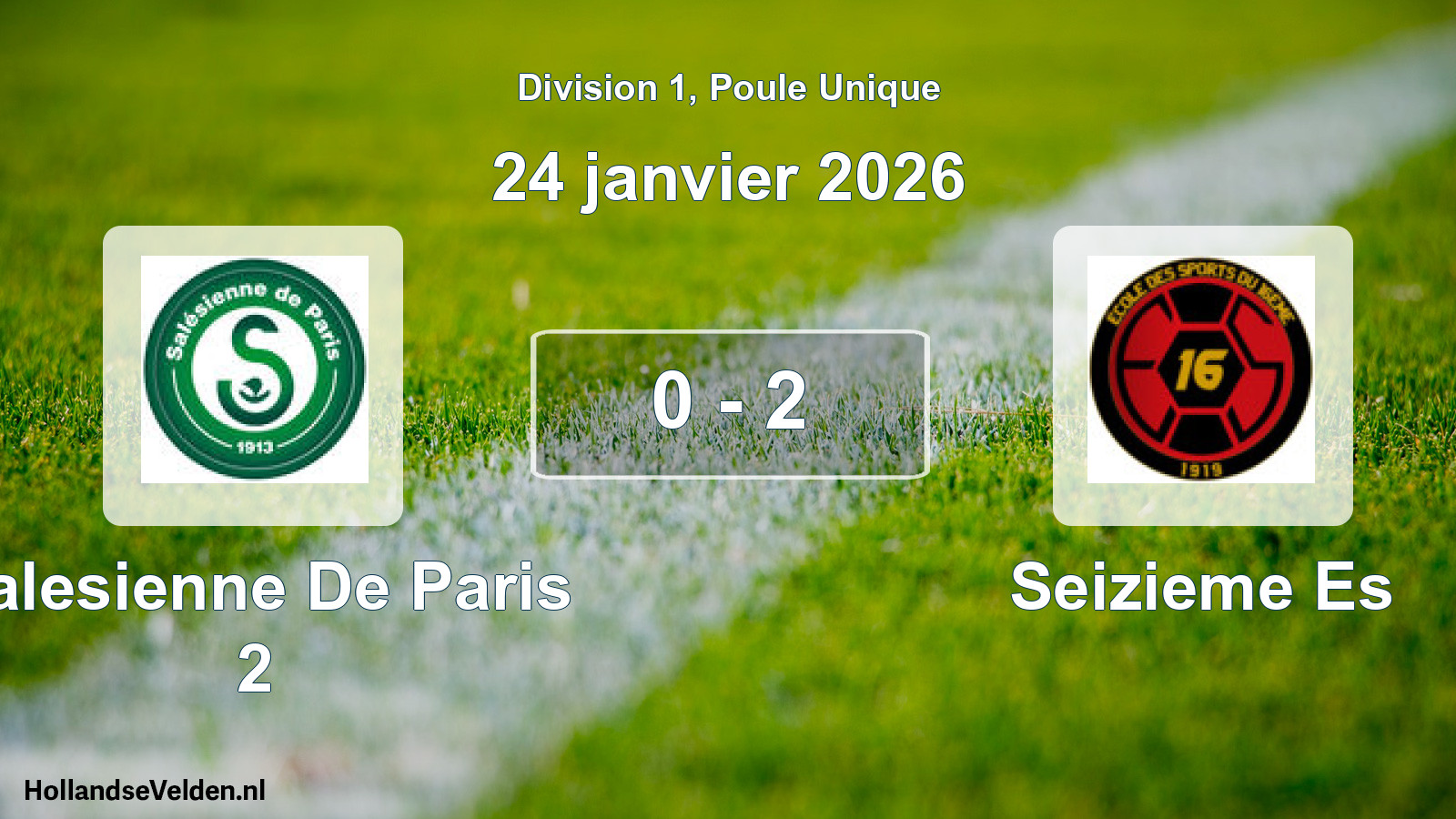 Total number of matches played: Salesienne De Paris 2 - Seizieme Es 0 - 2 (24 January 2026)