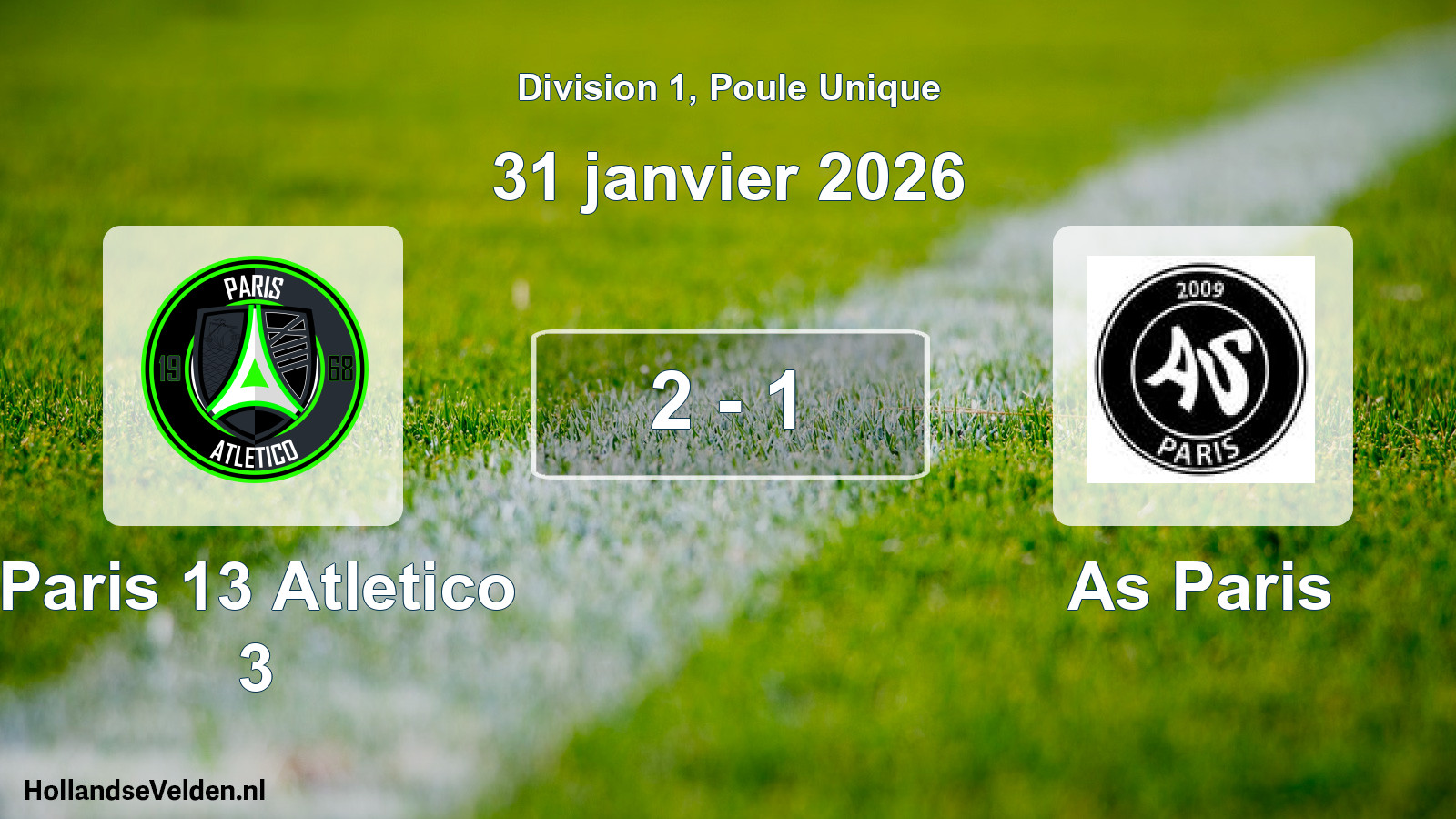 Total number of matches played: Paris 13 Atletico 3 - As Paris 2 - 1 (31 January 2026)