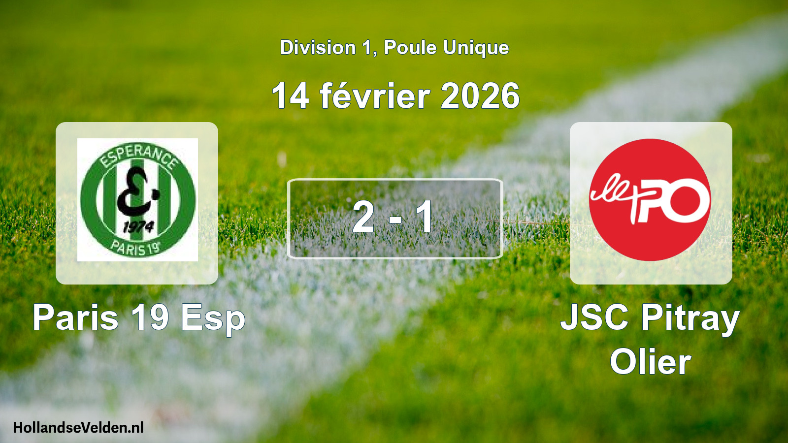 Total number of matches played: Paris 19 Esp - JSC Pitray Olier 2 - 1 (14 February 2026)