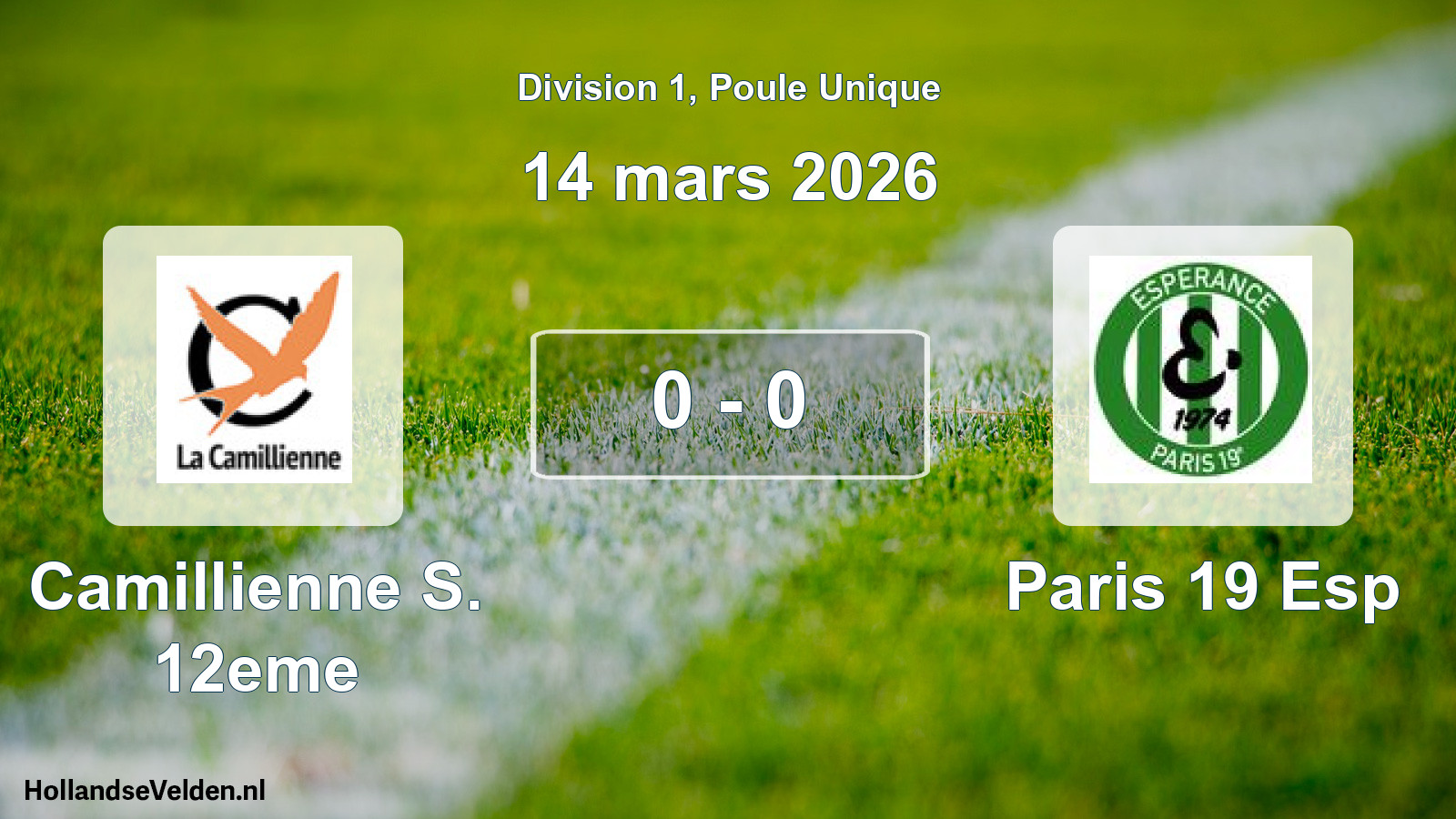 Total number of matches played: Camillienne S. 12eme - Paris 19 Esp 0 - 0 (14 March 2026)