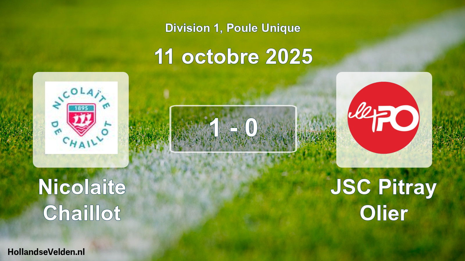 Total number of matches played: Nicolaite Chaillot - JSC Pitray Olier 1 - 0 (11 October 2025)