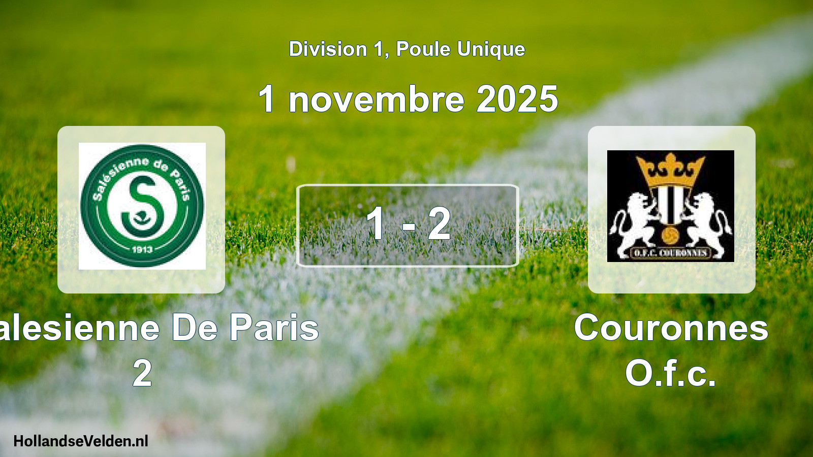 Total number of matches played: Salesienne De Paris 2 - Couronnes O.f.c. 1 - 2 (1 November 2025)