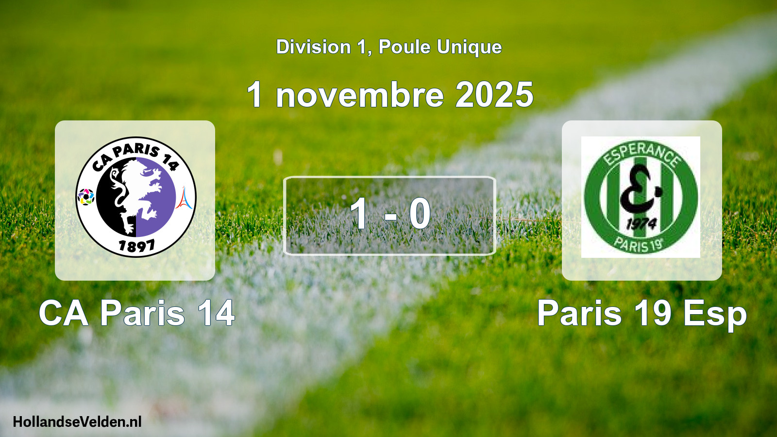 Total number of matches played: CA Paris 14 - Paris 19 Esp 1 - 0 (1 November 2025)