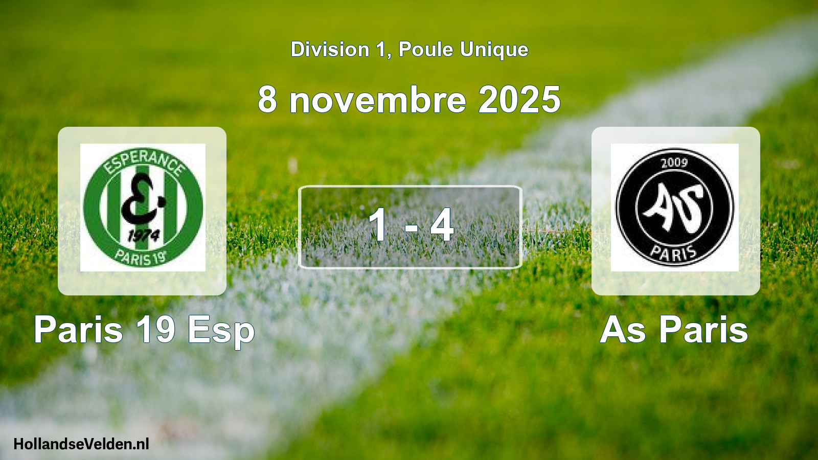Total number of matches played: Paris 19 Esp - As Paris 1 - 4 (8 November 2025)