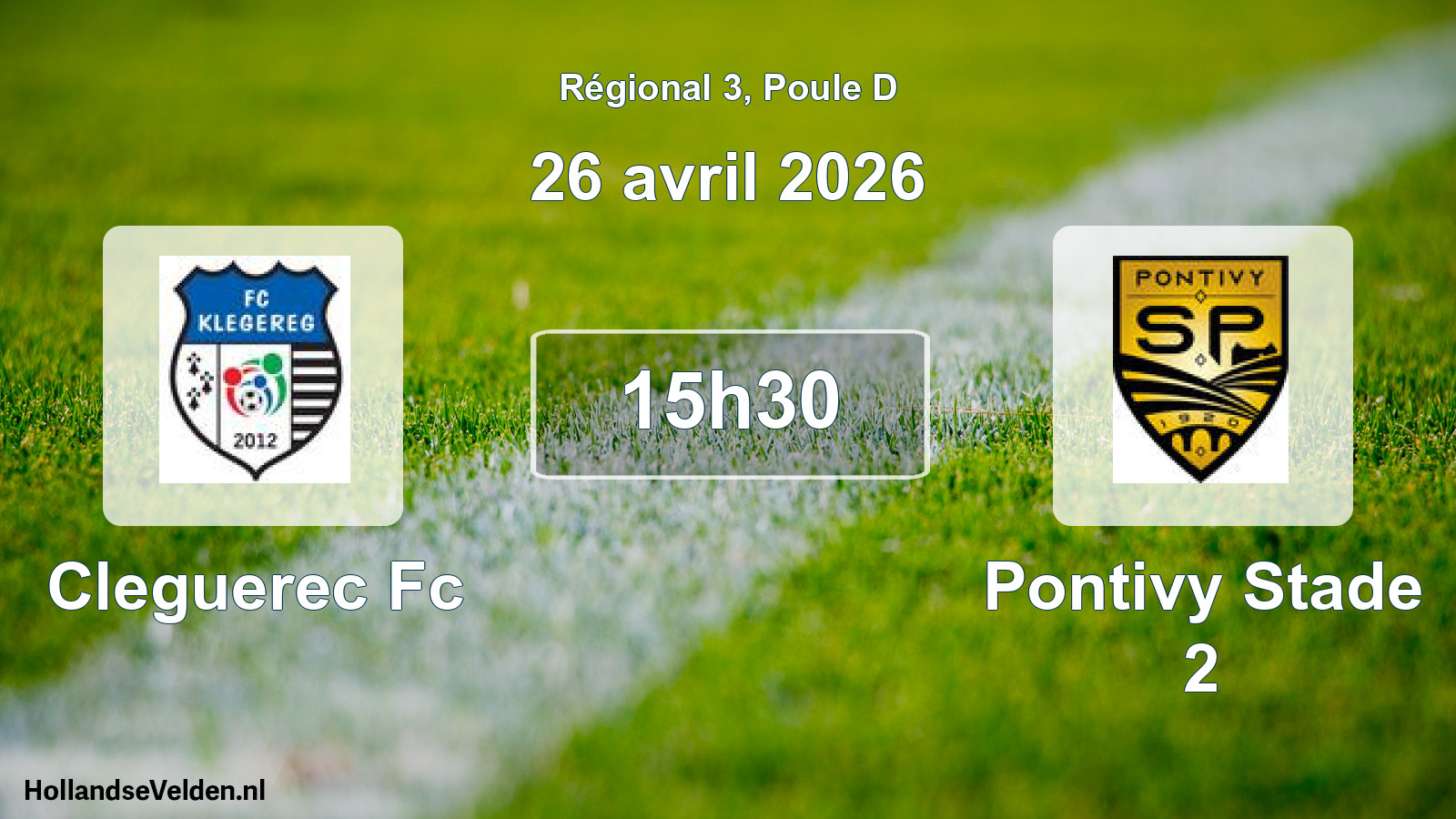 Geplande wedstrijd: Cleguerec Fc - Pontivy Stade 2 (26 avril 2026)