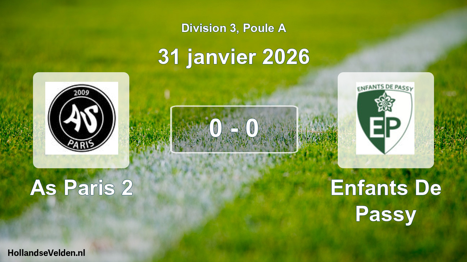 Total number of matches played: As Paris 2 - Enfants De Passy 0 - 0 (31 January 2026)