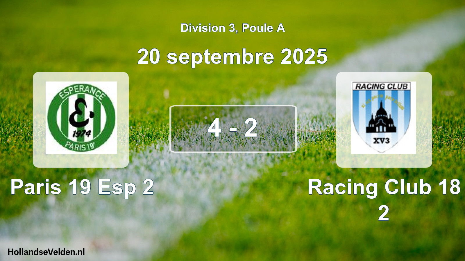 Total number of matches played: Paris 19 Esp 2 - Racing Club 18 2 4 - 2 (20 September 2025)