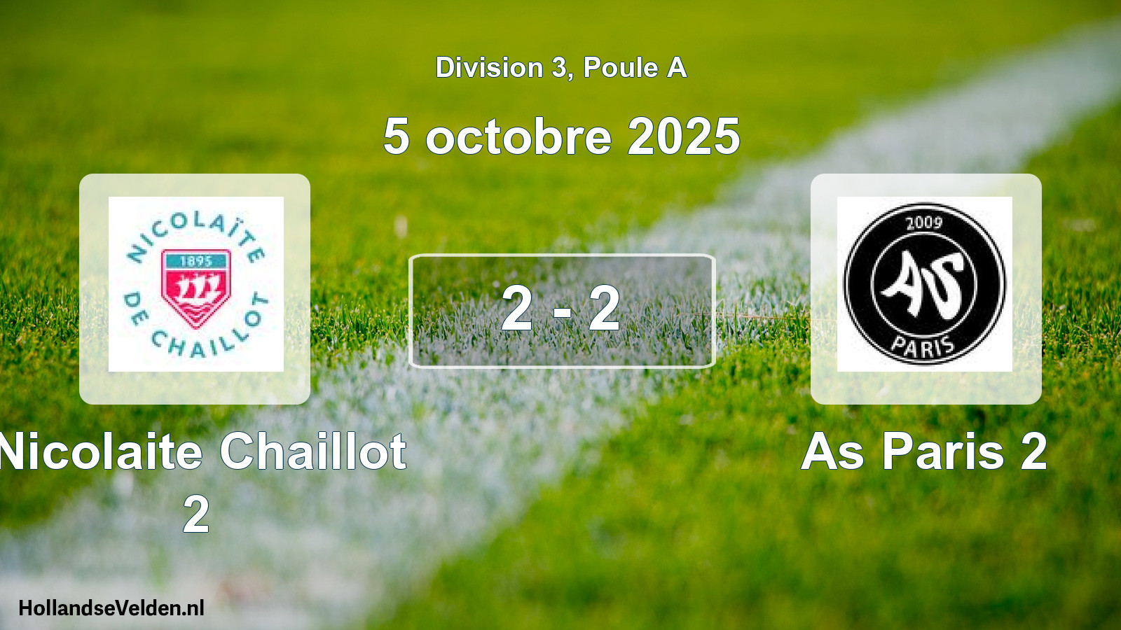 Total number of matches played: Nicolaite Chaillot 2 - As Paris 2 2 - 2 (5 October 2025)