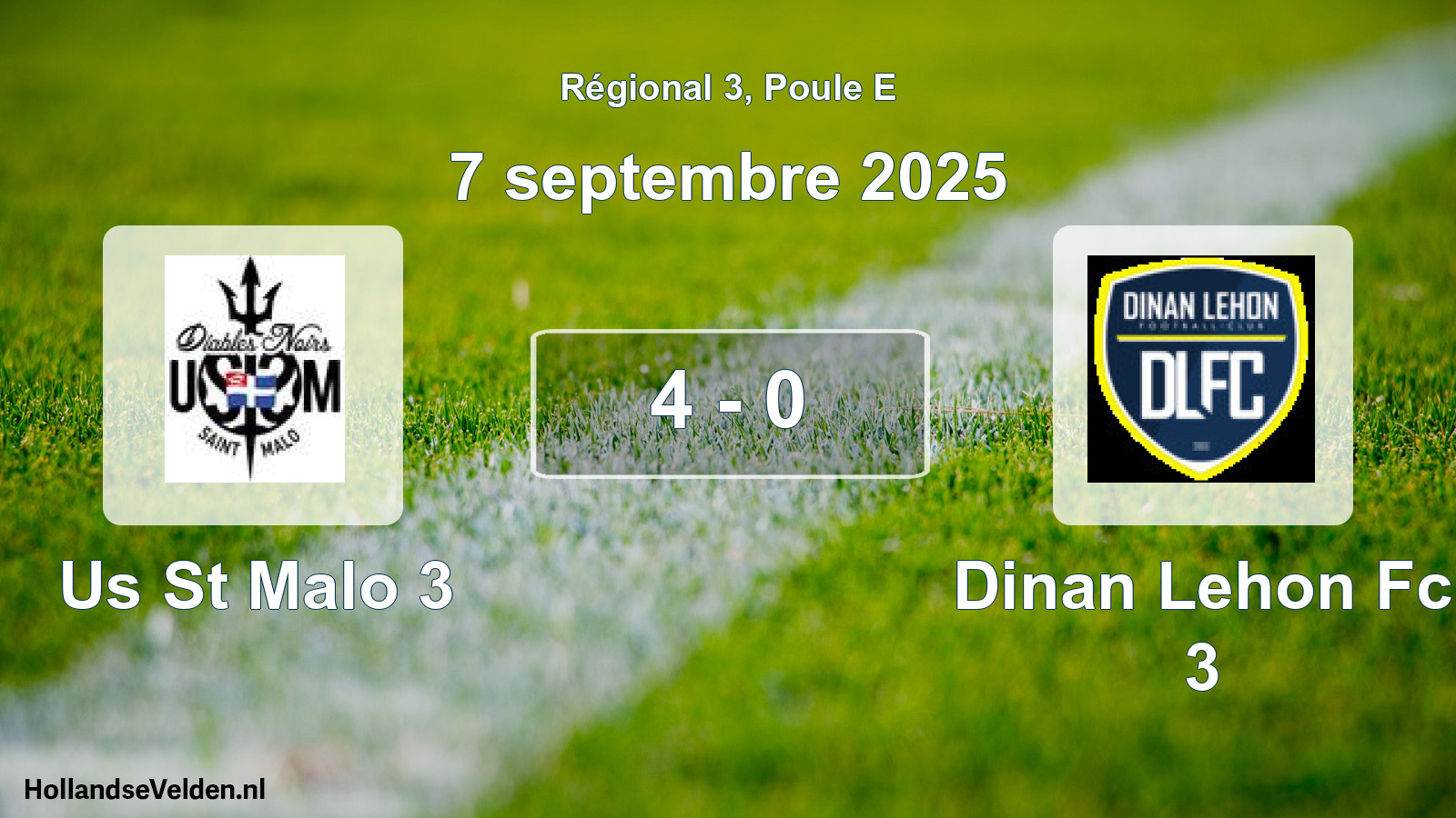 Total number of matches played: Us St Malo 3 - Dinan Lehon Fc 3 4 - 0 (7 September 2025)