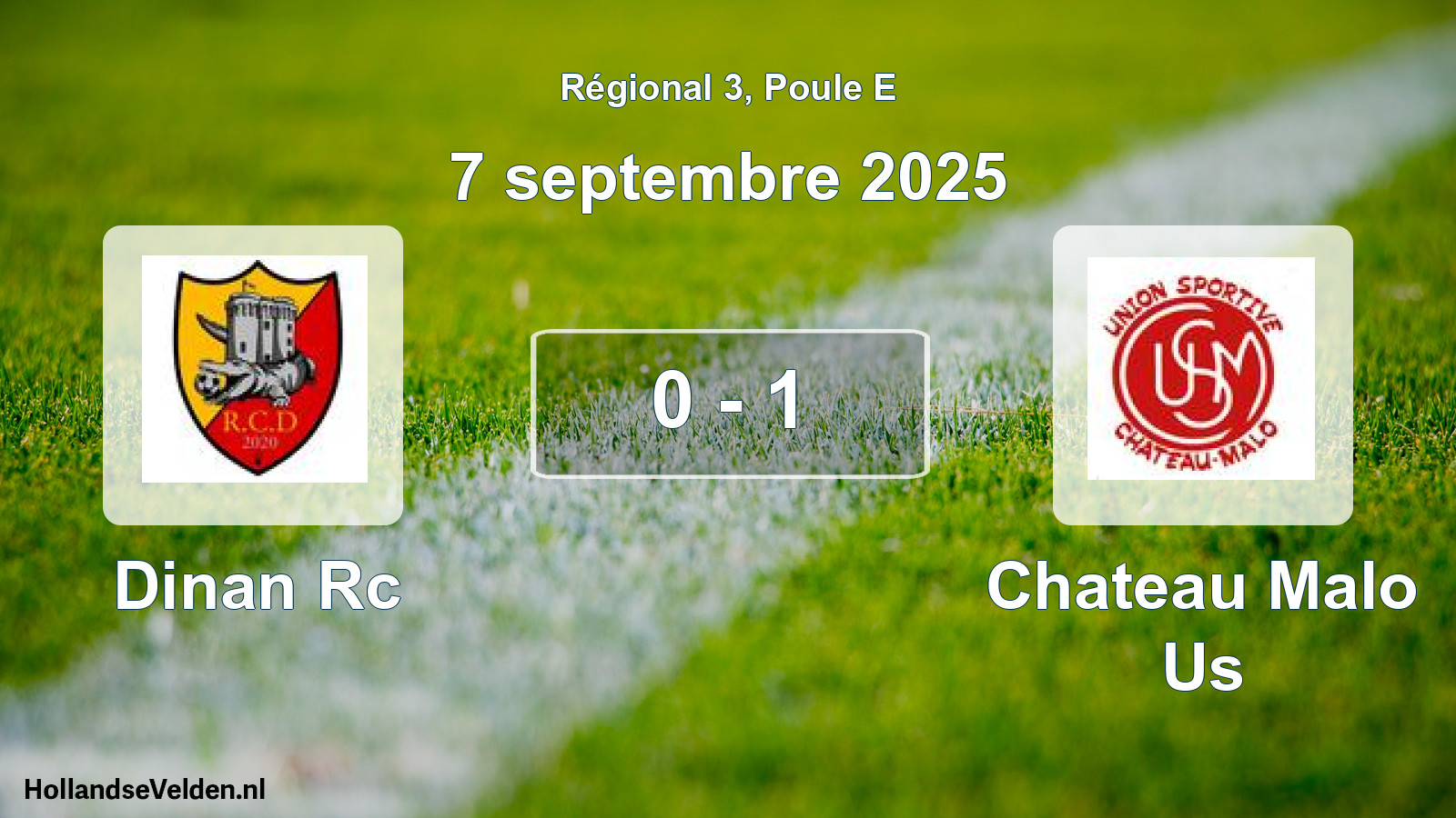 Gespeelde wedstrijd: Dinan Rc - Chateau Malo Us 0 - 1 (7 septembre 2025)