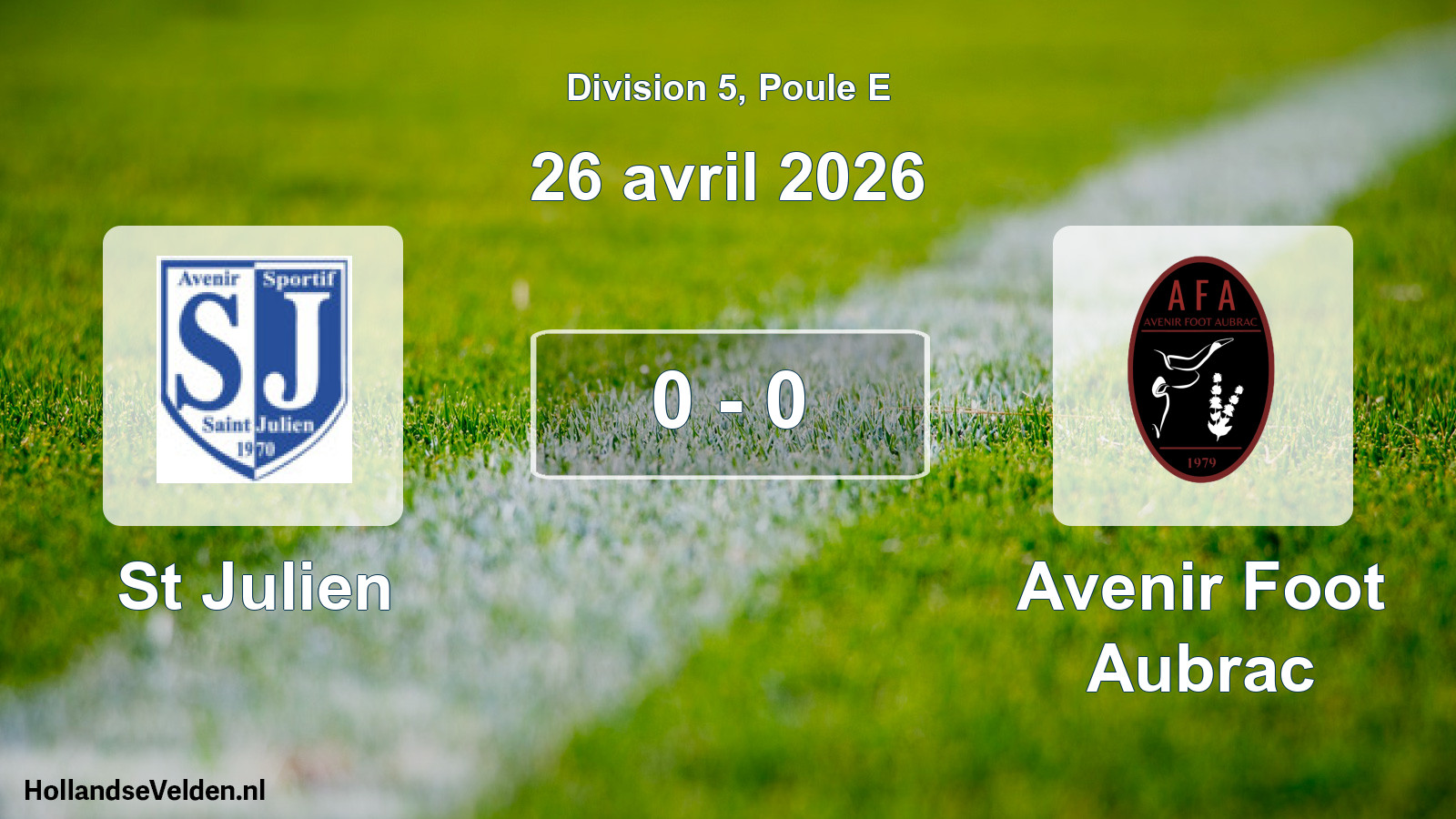 Total number of matches played: St Julien - Avenir Foot Aubrac 0 - 0 (26 April 2026)