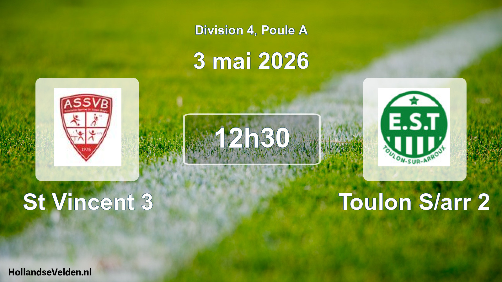 Match programmé: AS Saint-Vincent-Bragny 3 - Toulon S/arr 2 (3 mai 2026)