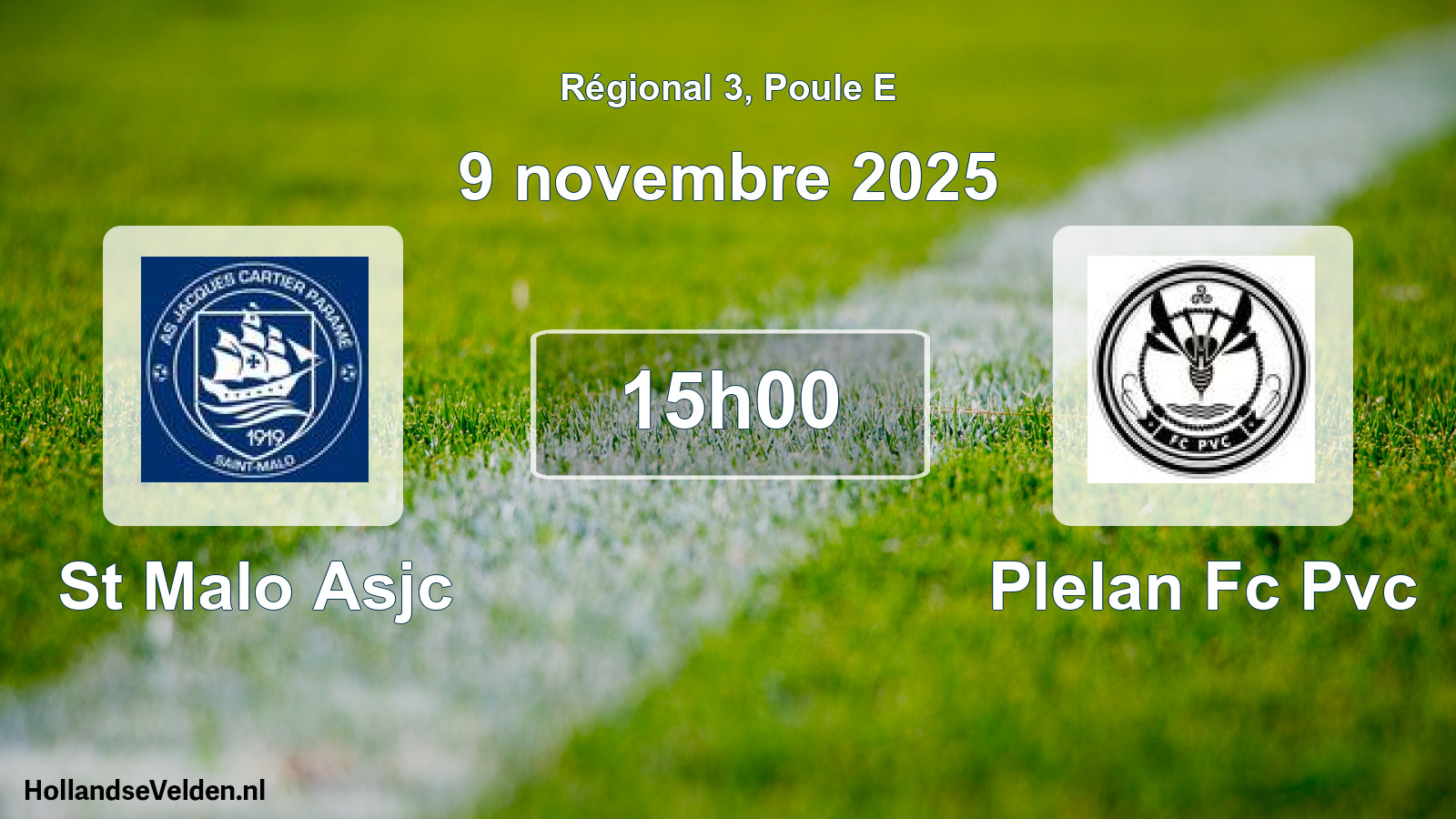 Scheduled Match: St Malo Asjc - Plelan Fc Pvc (9 November 2025)