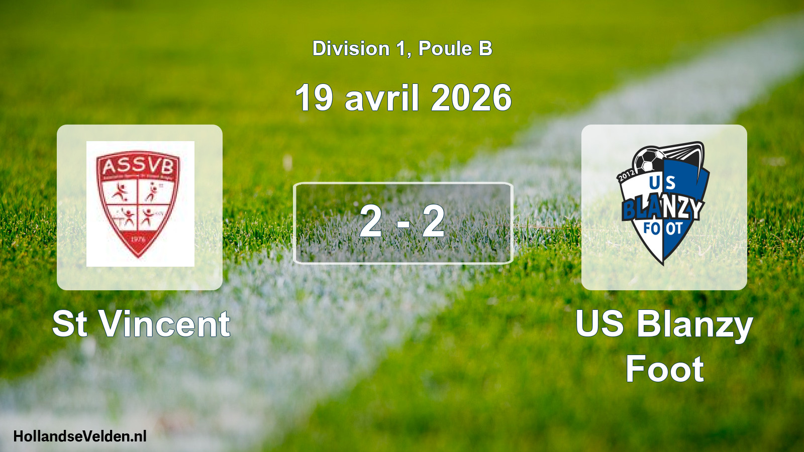 Match joué: AS Saint-Vincent-Bragny - US Blanzy Foot 2 - 2 (19 avril 2026)