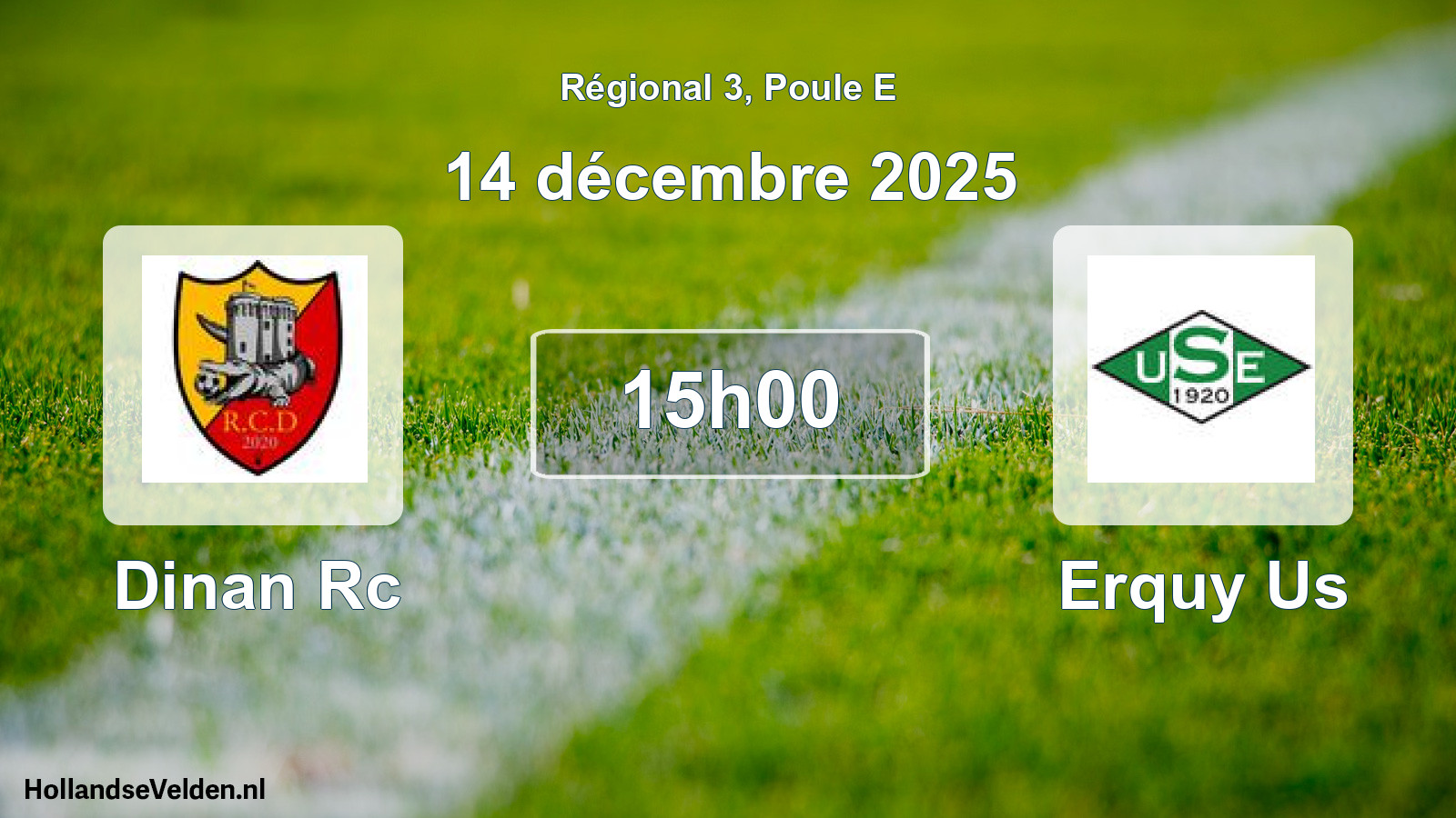 Geplande wedstrijd: Dinan Rc - Erquy Us (14 décembre 2025)